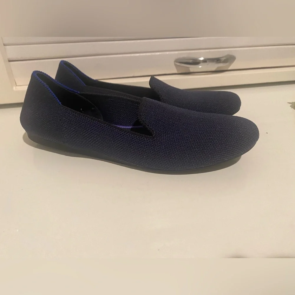 Rothy's Women’s Navy Knit Slip-On Flats Size 6 Round Toe Washable